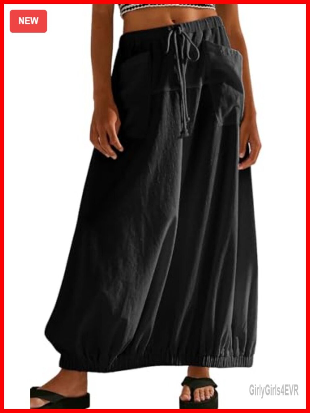 Baggy Parachute Y2k Cargo Maxi Skirt Comfy Cotton Utility Long Skirt
